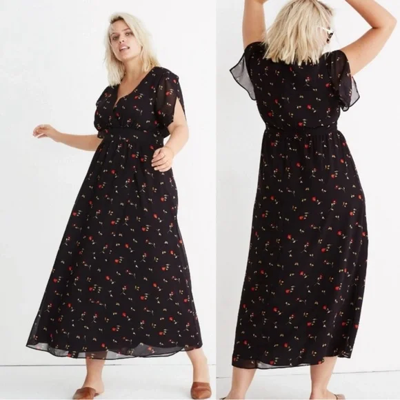 Madewell Black and Red Maxi Dress - Picture 1 of 11